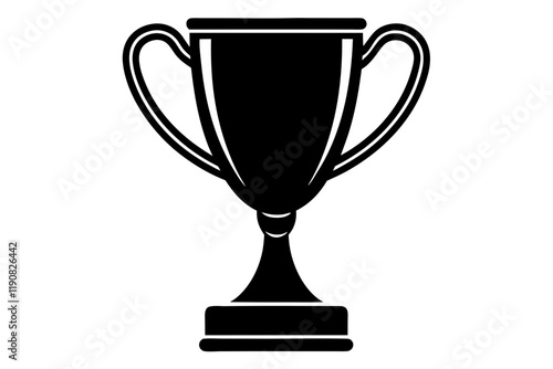 single line drawing trophy cup silhouette vector illustration