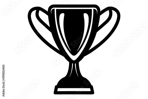 single line drawing trophy cup silhouette vector illustration