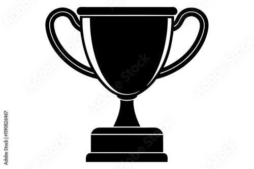 single line drawing trophy cup silhouette vector illustration