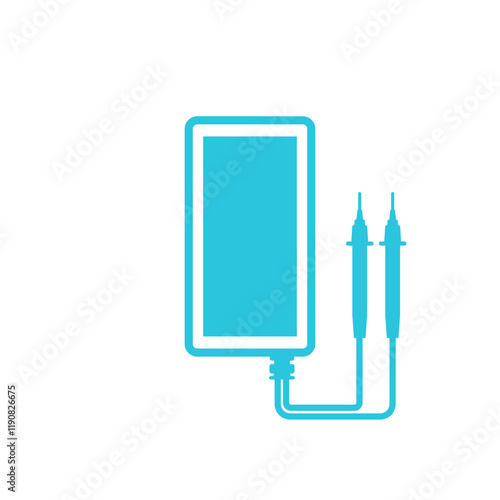 LCD digital multimeter icon. Isolated on white background. Blue icon set