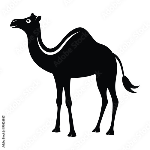 Camel Silhouette illustration vector, Desert Camel clipart Design
