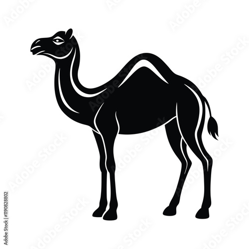 Camel Silhouette illustration vector, Desert Camel clipart Design
