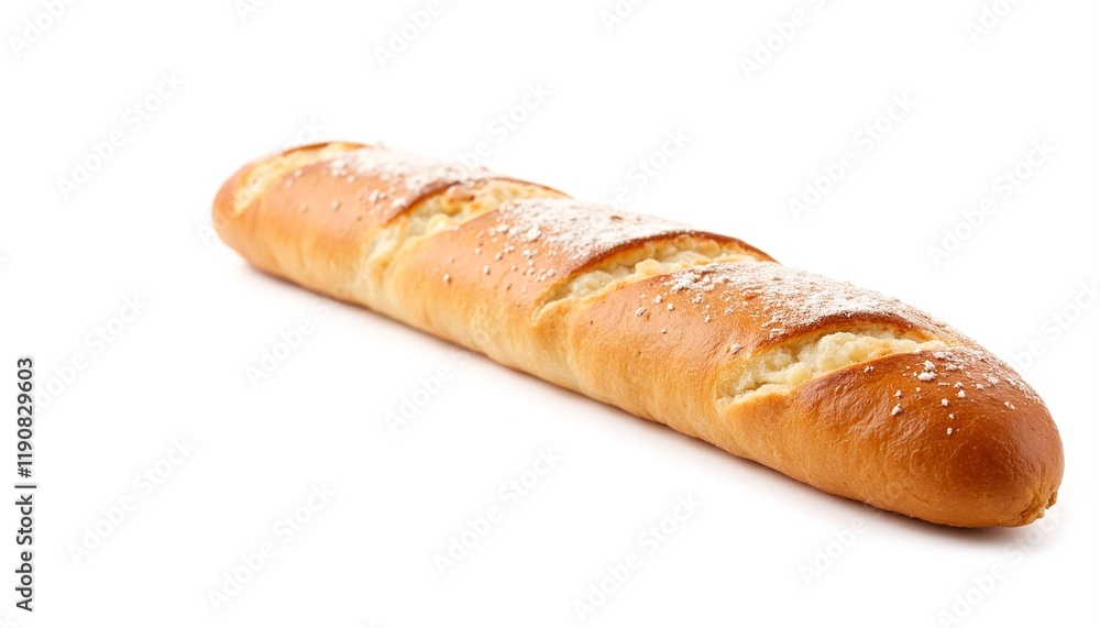 Freshly baked bread loaf on white background Freshly baked bread loaf on white background