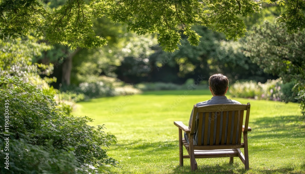 Solitude in the Garden Senior Enjoys Peaceful Moment Alone, Surrounded by Nature s Beauty. Solitude in the Garden Senior Enjoys Peaceful Moment Alone, Surrounded by Nature s Beauty.