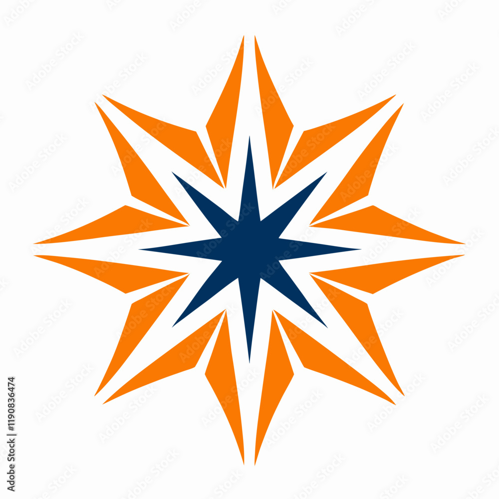 Obraz premium Abstract Starburst Geometric Logo Vector Design.