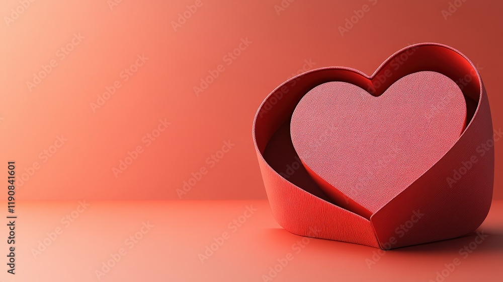 custom made wallpaper toronto digitalRed heart shaped box on a pink background for romantic gifts or special occasions valentine day