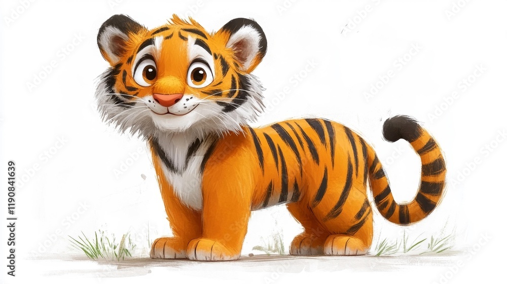 Charming Tiger Illustration. Generative AI Charming Tiger Illustration. Generative AI