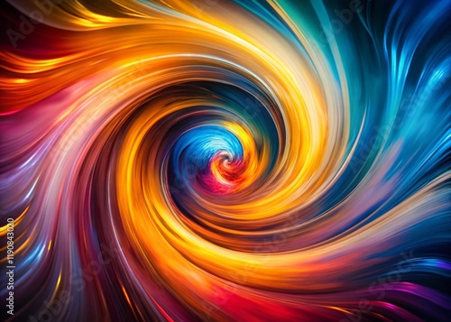 Macro Abstract Swirl Silhouette: Energetic Dynamic Motion in Vibrant Colors
