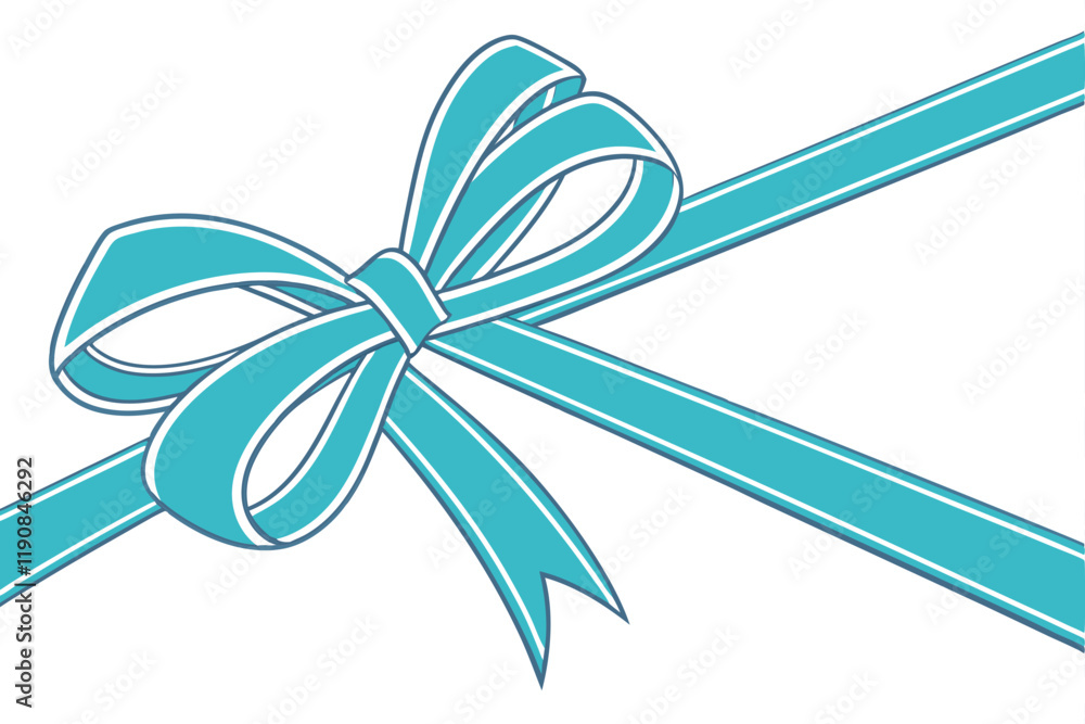 Bright blue ribbon bow, glossy silk texture, white background, gift wrapping, decorative element, festive, symmetric design, horizontal composition, clean and minimal, vibrant cyan color, photorealist Bright blue ribbon bow, glossy silk texture, white background, gift wrapping, decorative element, festive, symmetric design, horizontal composition, clean and minimal, vibrant cyan color, photorealist