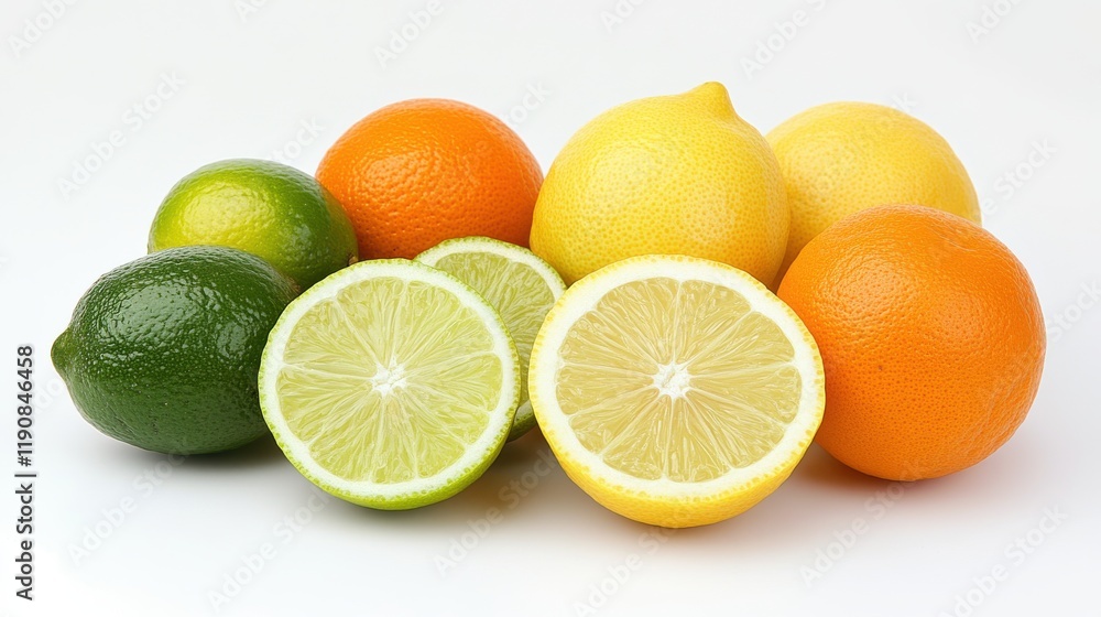 Fresh and Vibrant Citrus Fruits Display Fresh and Vibrant Citrus Fruits Display