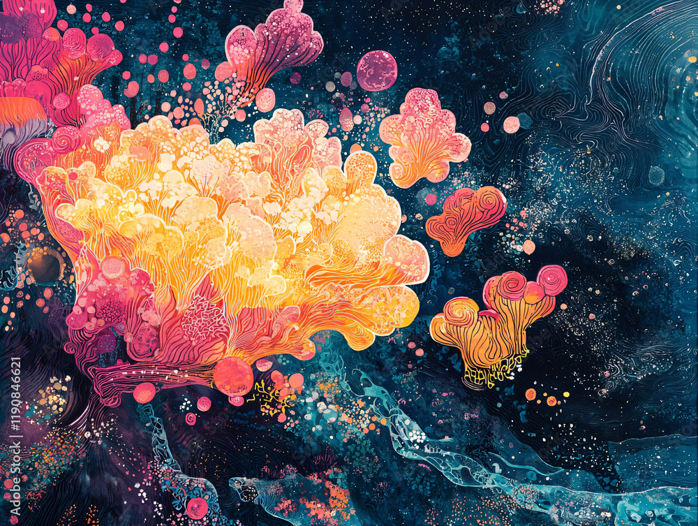 Obraz premium Cosmic Coral Bloom