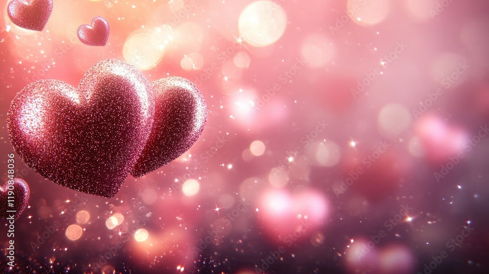 Obraz premium Colorful hearts floating in the air creating a whimsical and cheerful atmosphere in a bright setting valentine day