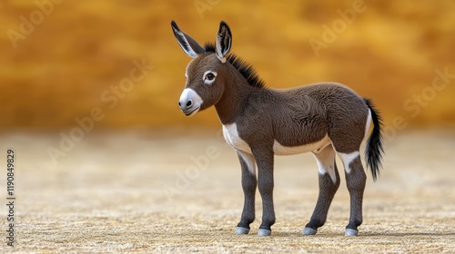 Adorable Somali Wild Ass Foal in the Desert photo