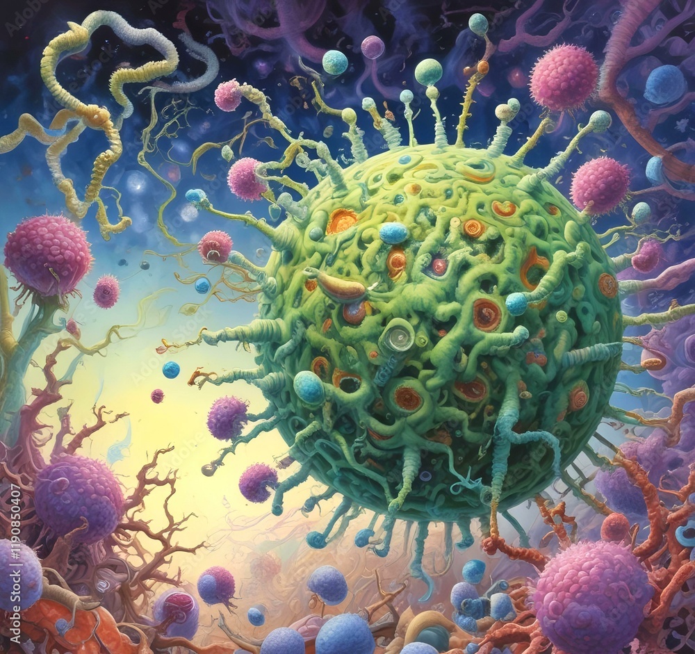 Obraz premium Illustration of bacteria.