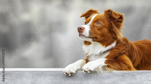 Adorable Red Merle Border Collie Dog photo