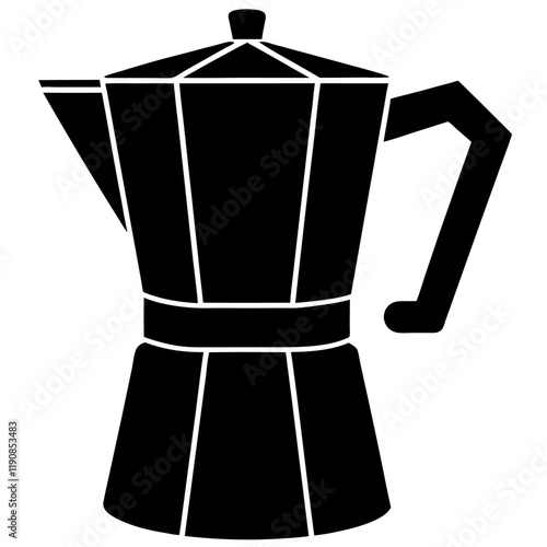 Automatic Coffee Percolator silhouette vector icon illustration, coffee maker on white background.