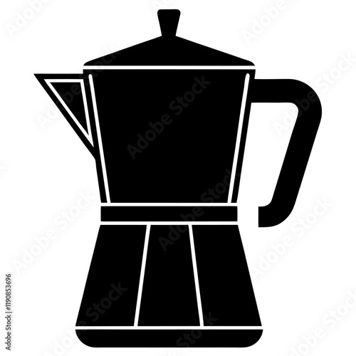 Automatic Coffee Percolator silhouette vector icon illustration, coffee maker on white background.