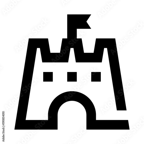 Medieval Fortress Solid Icon