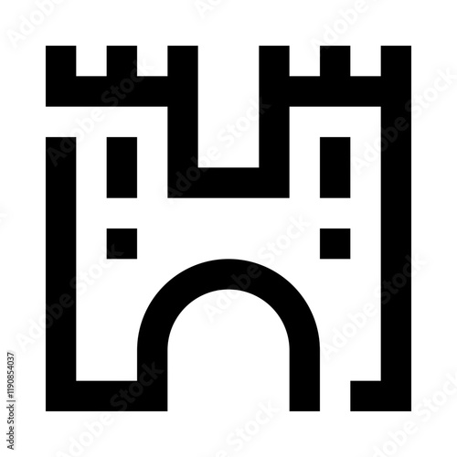 Medieval Fortress Solid Icon