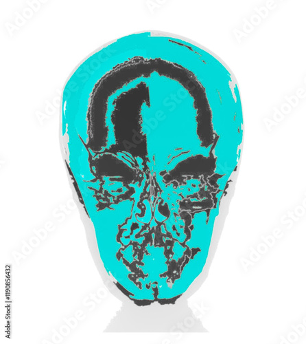 coloured normal head x ray background Human skull xray AP position front face image