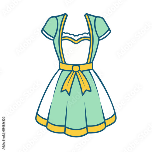 dirndl dress vector icon, dirndl dress vector illustration - simple illustration of dirndl dress, perfect for logos dirndl dress 