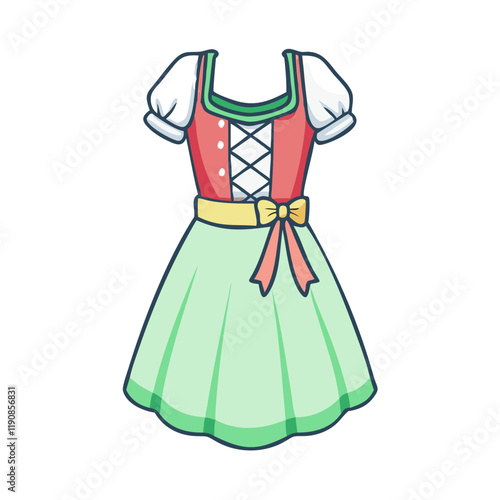 dirndl dress vector icon, dirndl dress vector illustration - simple illustration of dirndl dress, perfect for logos dirndl dress 