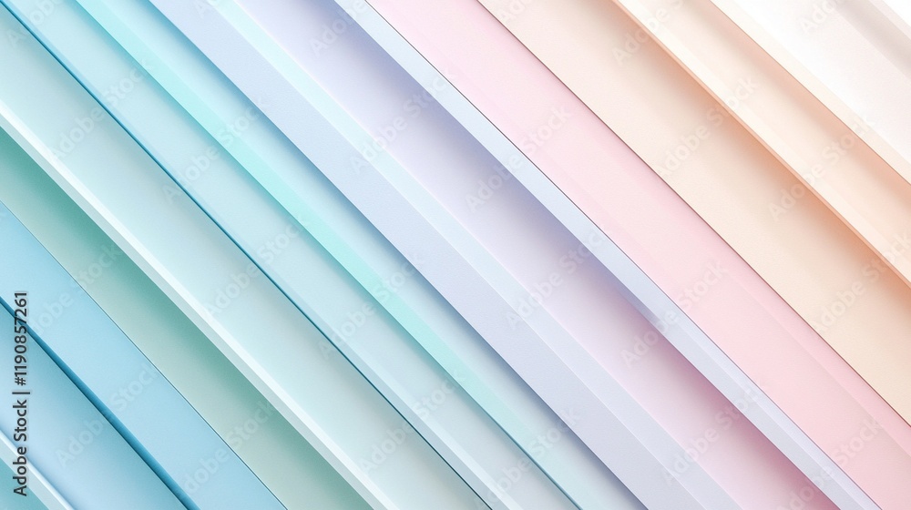 Fototapeta premium Diagonal stripes in soft pastel colors with a slight gradient effect.