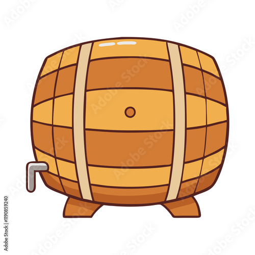 wooden keg vector icon, wooden keg vector illustration - simple illustration of wooden keg, perfect for logos wooden keg 