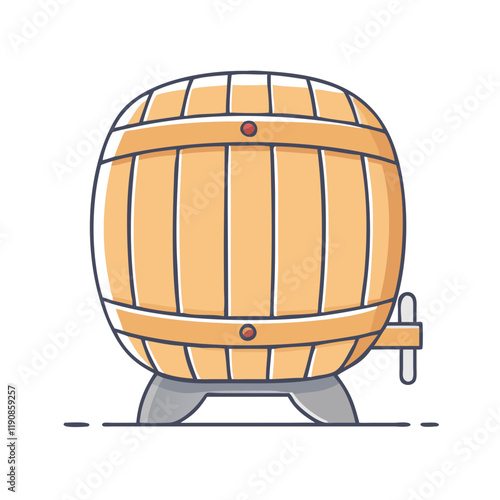 wooden keg vector icon, wooden keg vector illustration - simple illustration of wooden keg, perfect for logos wooden keg 