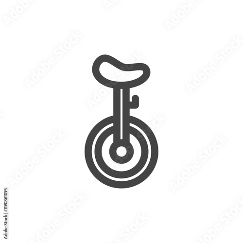 線画乗り物関連の単品アイコン　一輪車