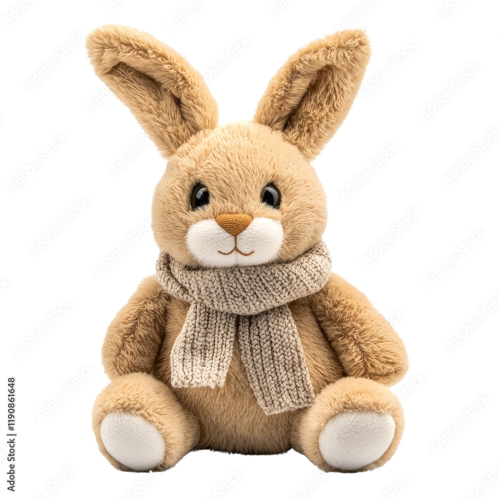 Soft plush rabbit toy with cozy scarf, perfect for cuddling and playtime. This adorable stuffed animal brings joy and comfort to children and adults alike Soft plush rabbit toy with cozy scarf, perfect for cuddling and playtime. This adorable stuffed animal brings joy and comfort to children and adults alike
