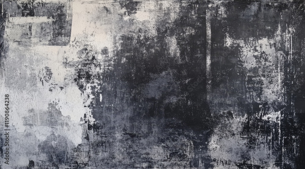 Fototapeta premium Abstract Monochrome Texture with Grayscale Brush Strokes and Patterns
