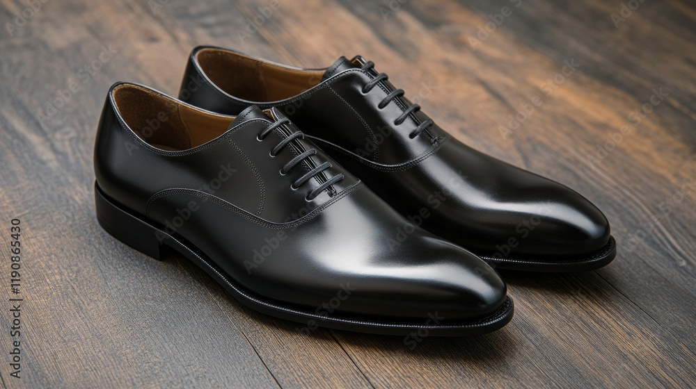 Polished leather shoes displayed on wooden floor fashion photography indoor setting close-up view for style enthusiasts Polished leather shoes displayed on wooden floor fashion photography indoor setting close-up view for style enthusiasts