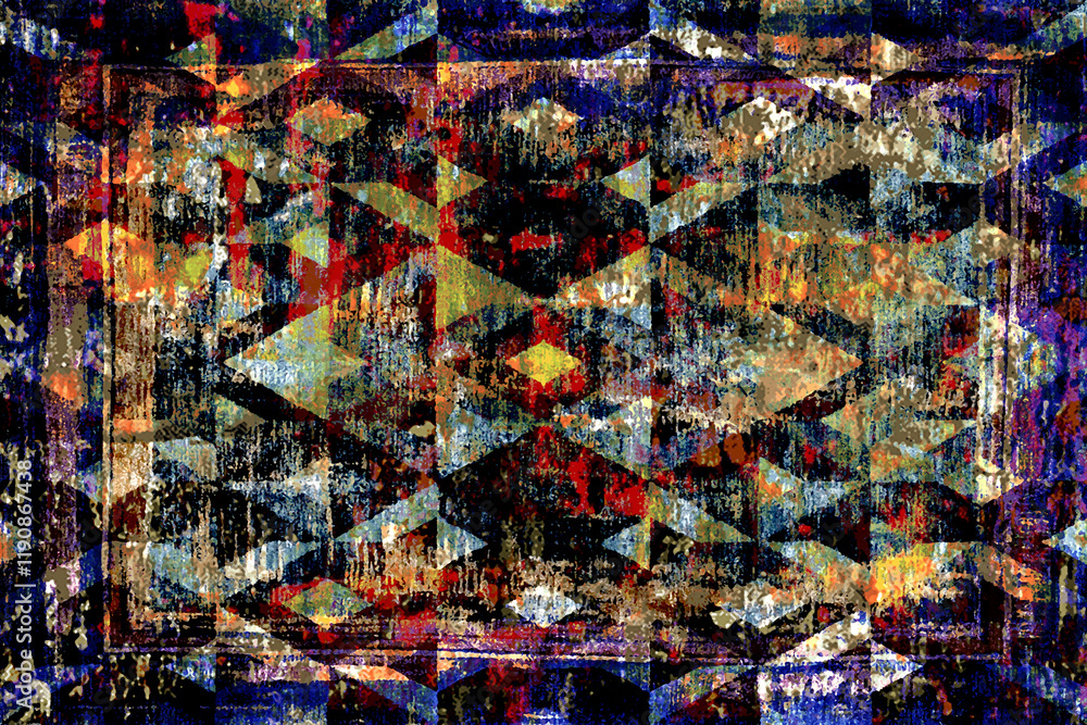 Geometrical Carpet abstract Pattern in high definition texture isolated on white canvas with trending colors
Geometrical Carpet abstract Pattern in high definition texture isolated on white canvas with trending colors