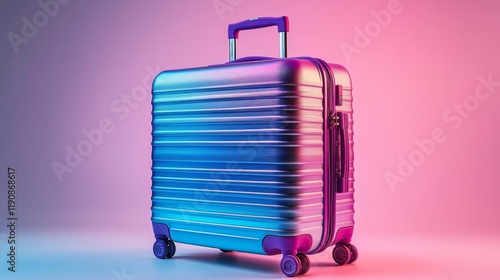 Stylish Compact Suitcase with Vibrant Colors. Generative AI photo