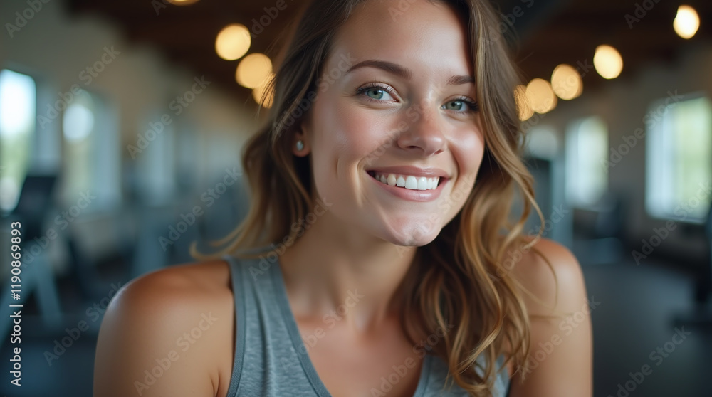 Young Woman in Gym, Smiling Female Personal Fitness Trainer or Instructor Portrait Young Woman in Gym, Smiling Female Personal Fitness Trainer or Instructor Portrait