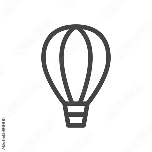 線画乗り物関連の単品アイコン　気球