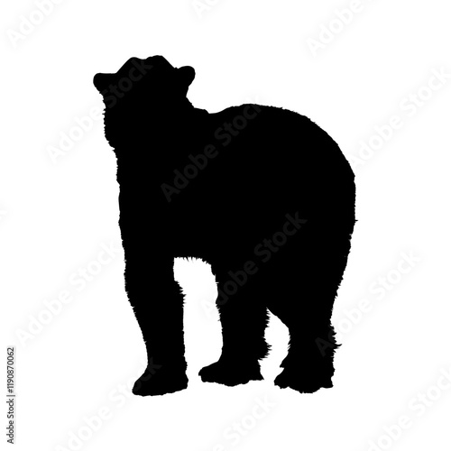 polar bear silhouette isolated on white background - vector illustration