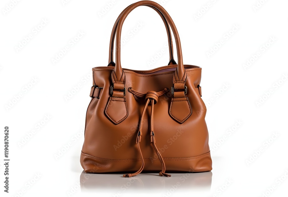 Naklejka premium Leather bag isolated on white background