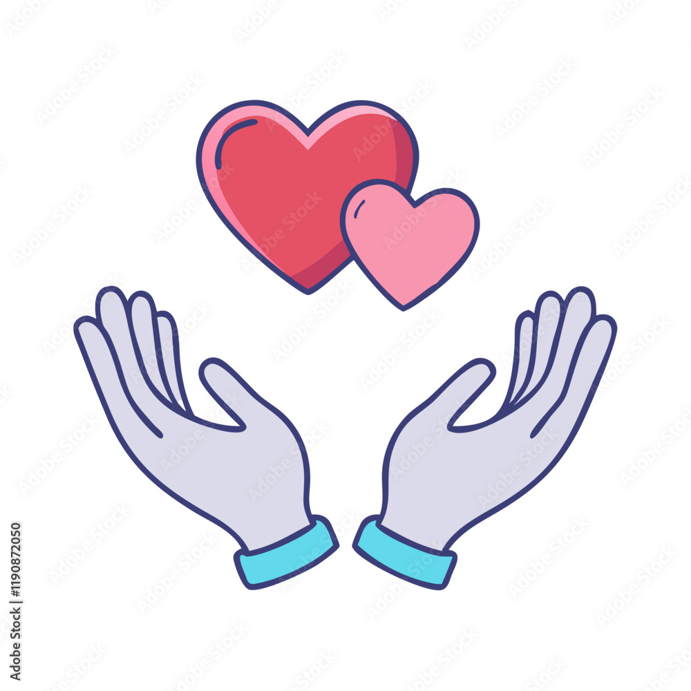 heart and hands vector icon, heart and hands vector illustration - simple illustration of heart and hands, perfect for logos and icons heart and hands vector icon, heart and hands vector illustration - simple illustration of heart and hands, perfect for logos and icons