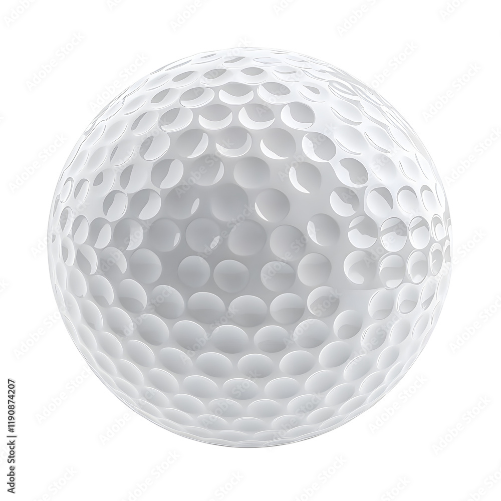 Close up of a Perfectly Spherical White Golf Ball with Intricate Dimple Pattern Close up of a Perfectly Spherical White Golf Ball with Intricate Dimple Pattern