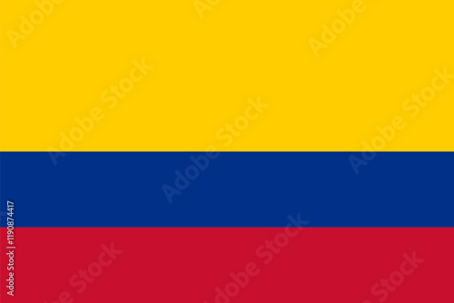 colombia national simple flag, colombian state flag vector illustration