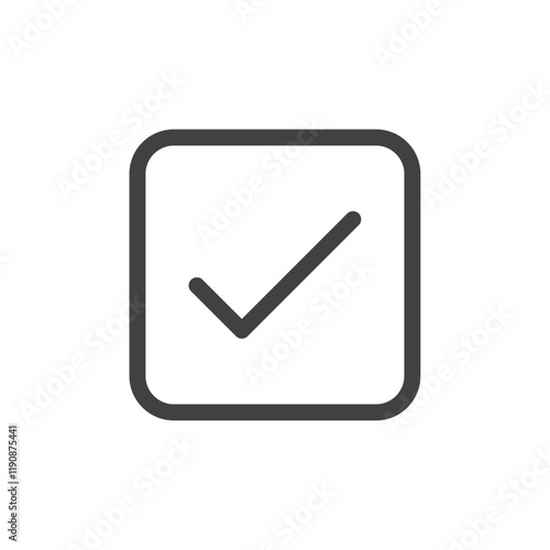 check box icon Simple outline vector logo