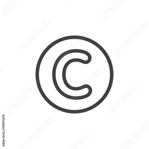 Copyright icon Simple outline vector logo