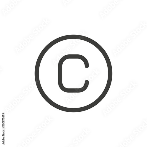 Copyright icon Simple outline vector logo