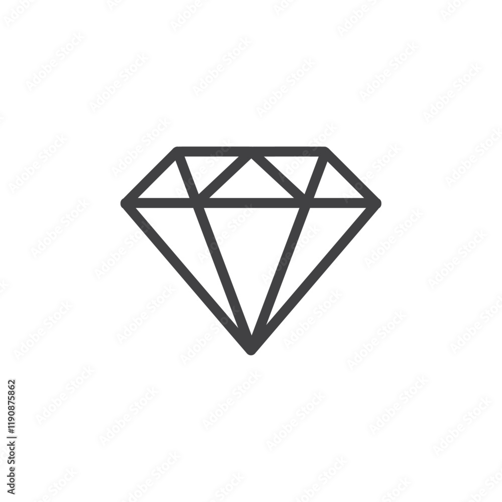 Diamond icon Simple outline vector logo Diamond icon Simple outline vector logo
