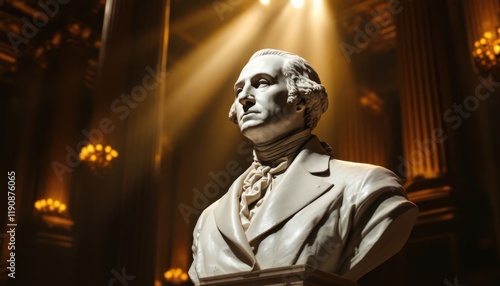 James Madison Bust Illuminates Historic Setting