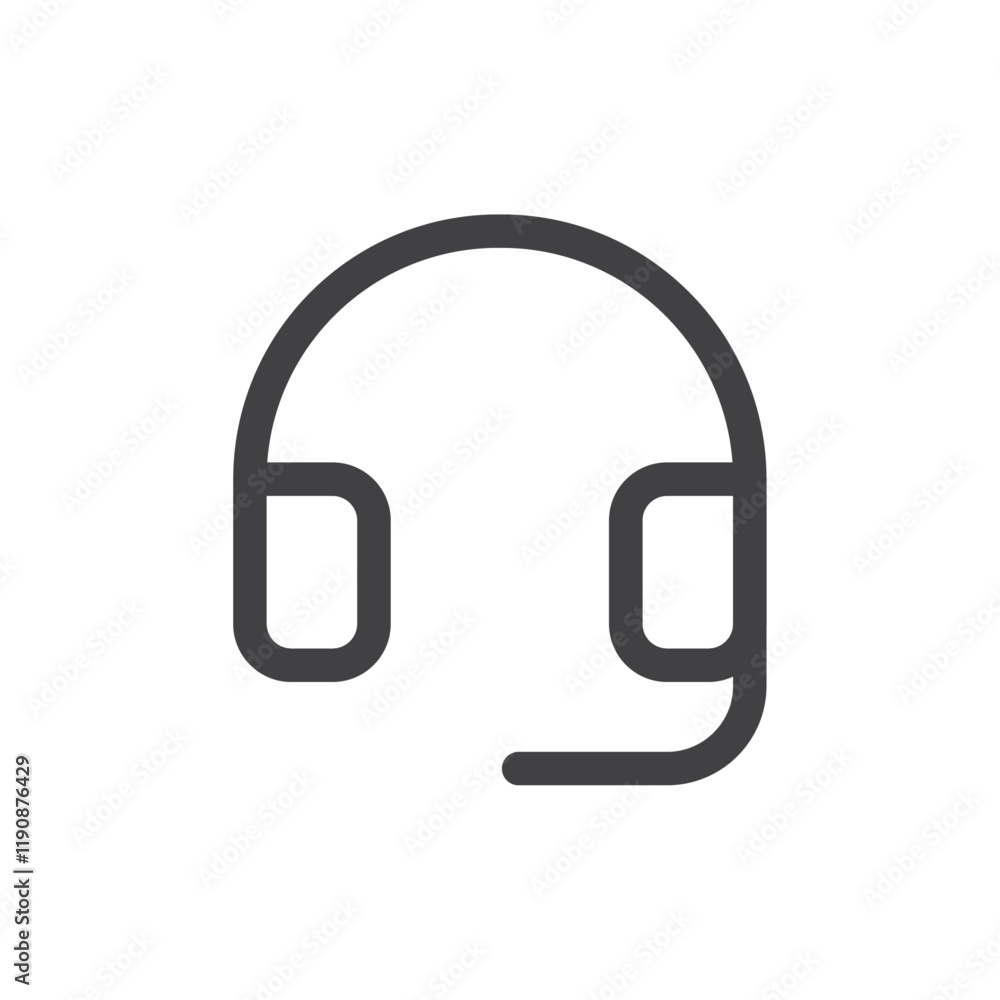 Headset icon Simple outline vector logo Headset icon Simple outline vector logo
