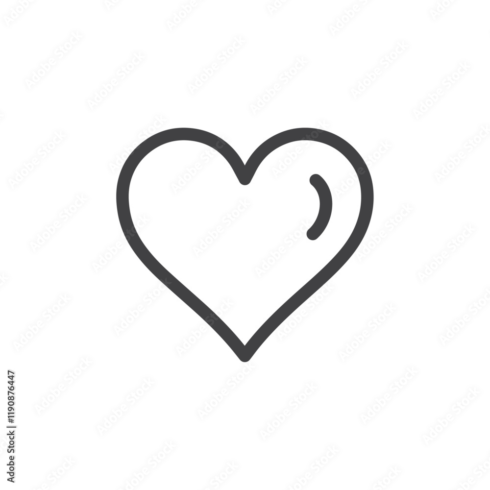 Heart icon Simple outline vector logo Heart icon Simple outline vector logo