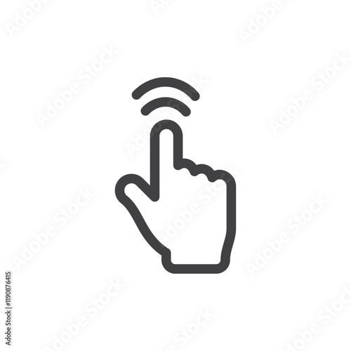 Hand cursor icon Simple outline vector logo